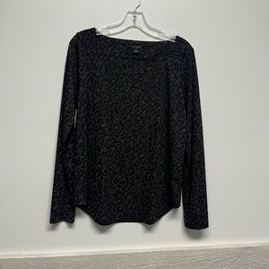 Ann Taylor Animal Print Stretchy Blouse Top M